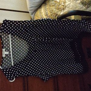 Dress barn black polka dot dress shirt